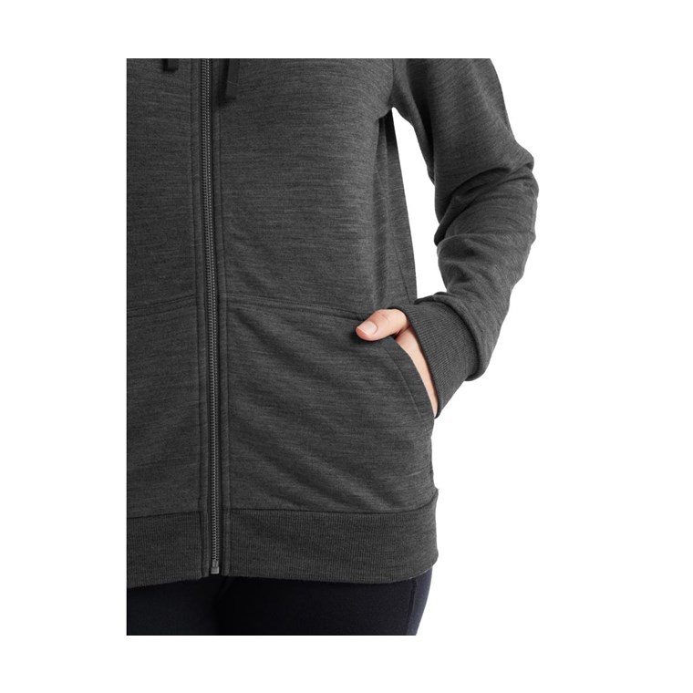 Icebreaker Helliers Terry LS Zip Hoodie Women Gritstone Heather