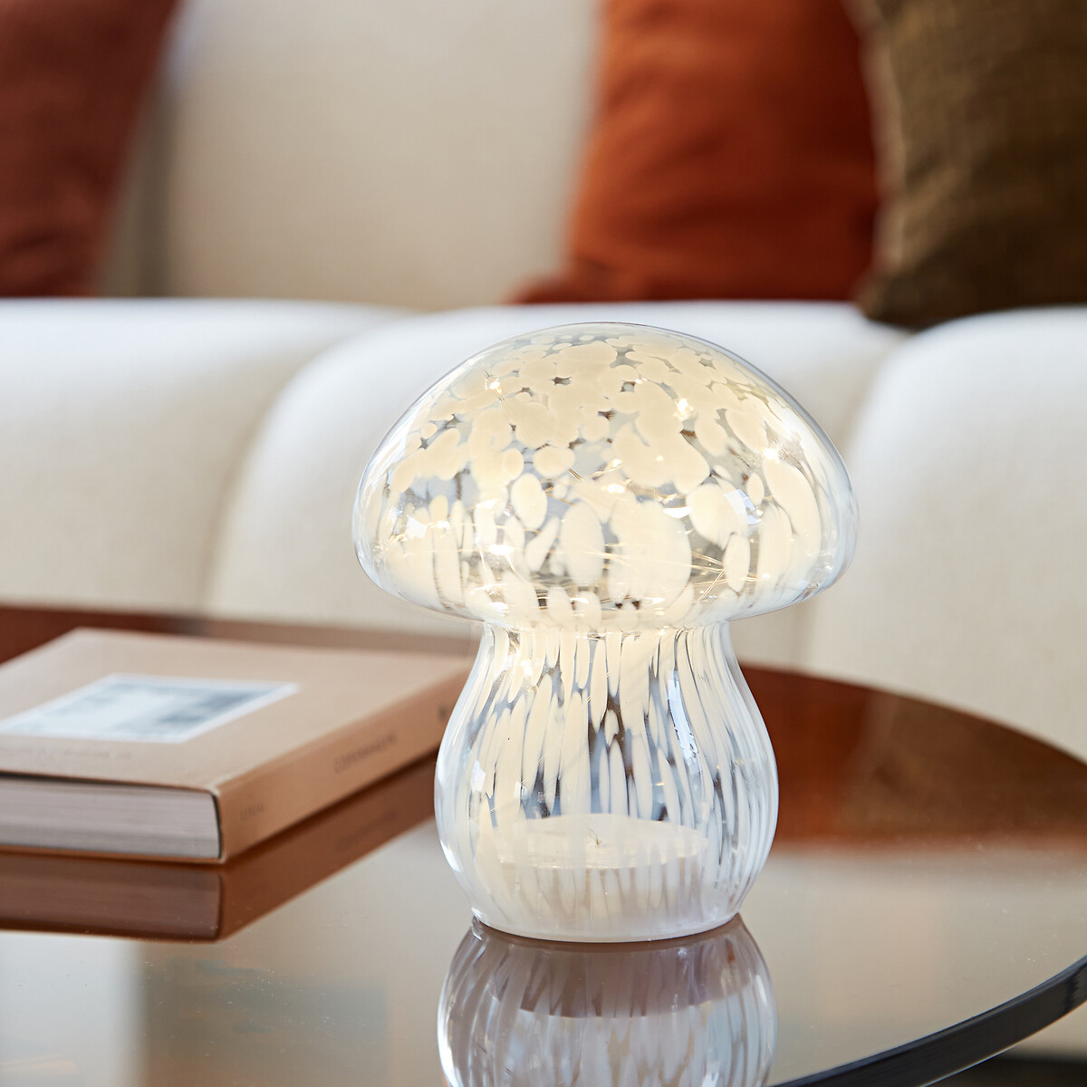 LA REDOUTE INTERIEURS<br>Luminária LED decorativa em vidro em formato de cogumelo Onoki