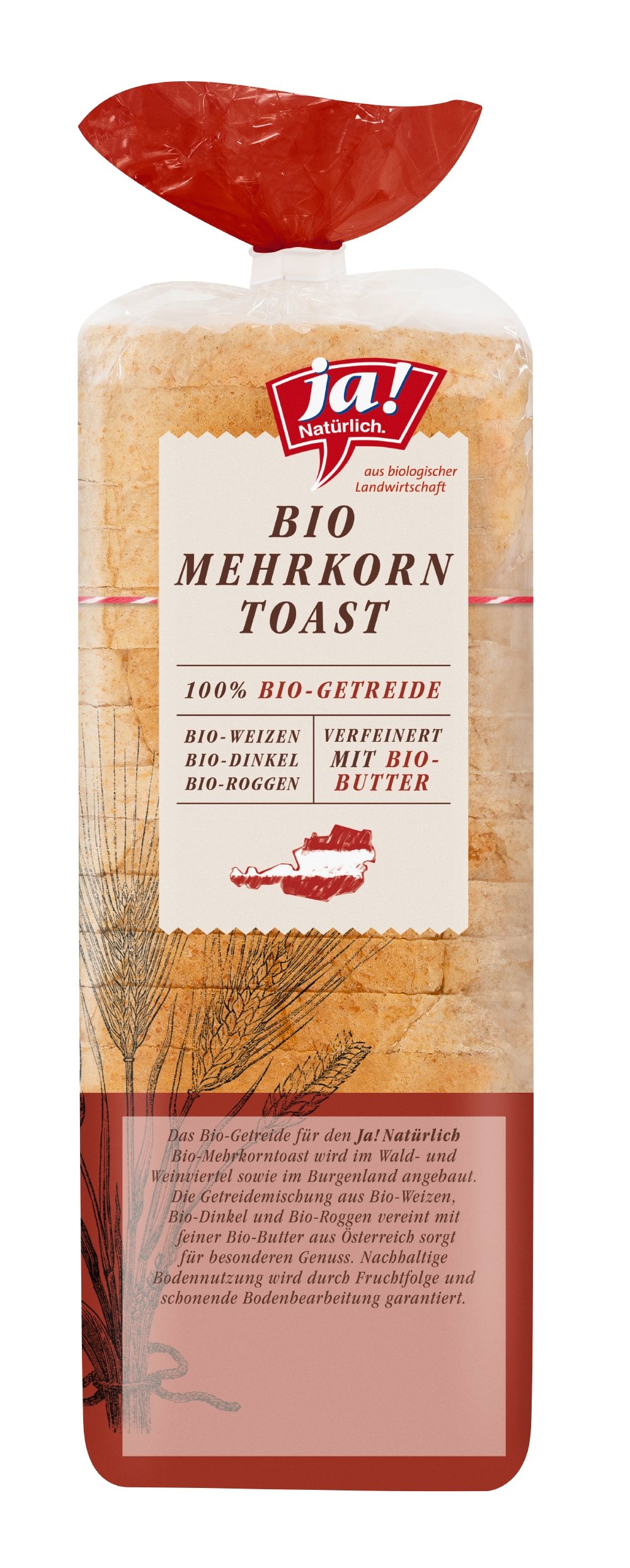 Ja! Natürlich Mehrkorntoast mit Dinkel