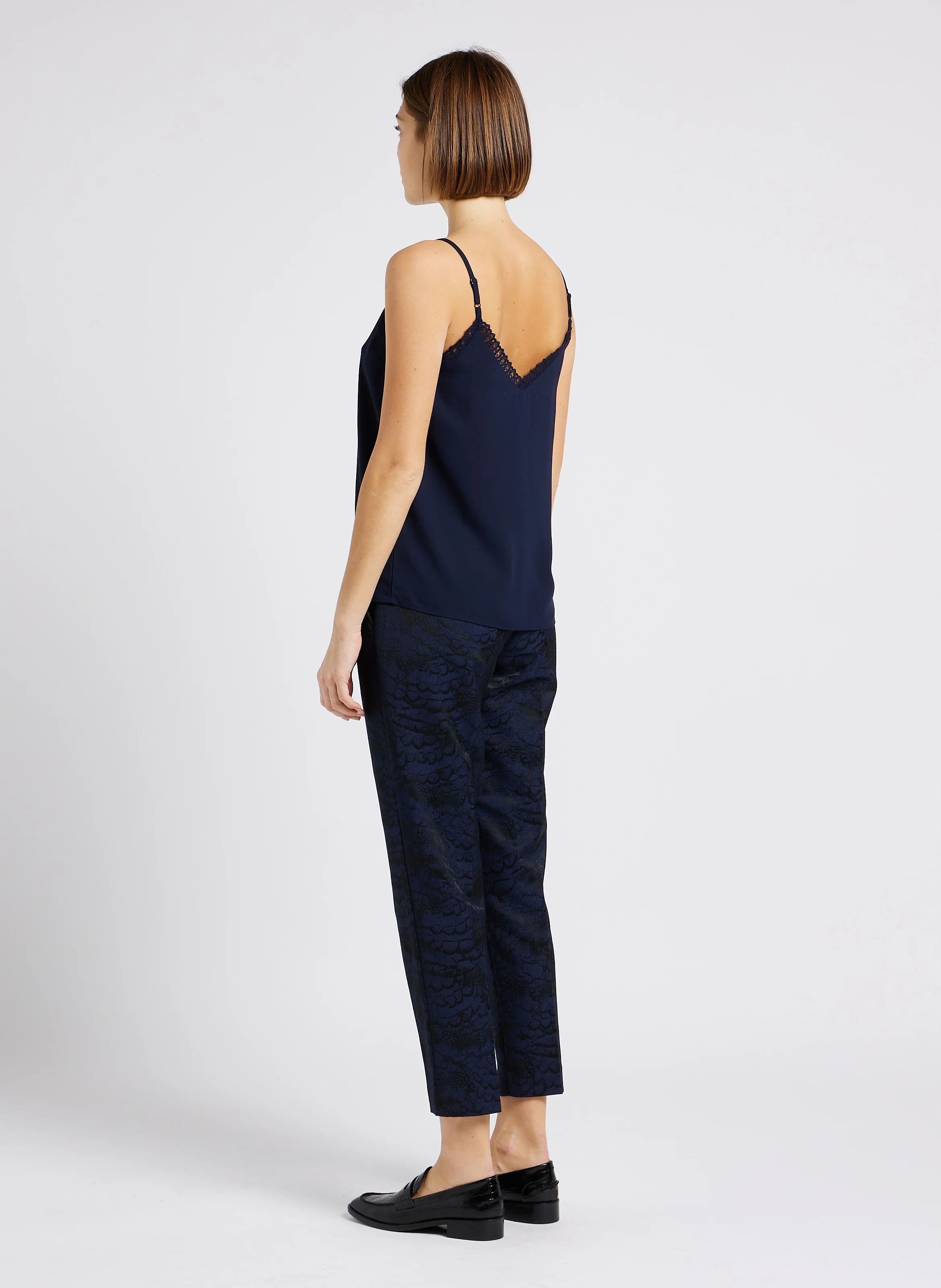 LOWRY - Pantalon slim jacquard| Noir