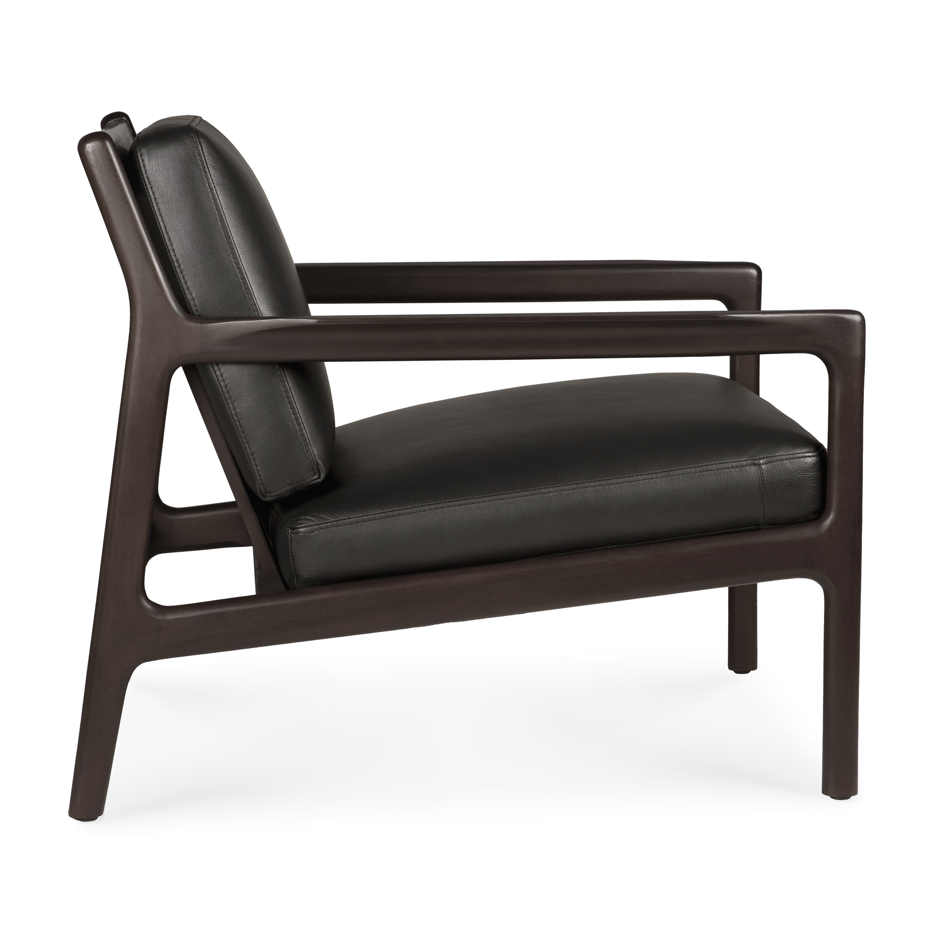 Jack loungestoel - zwart leer