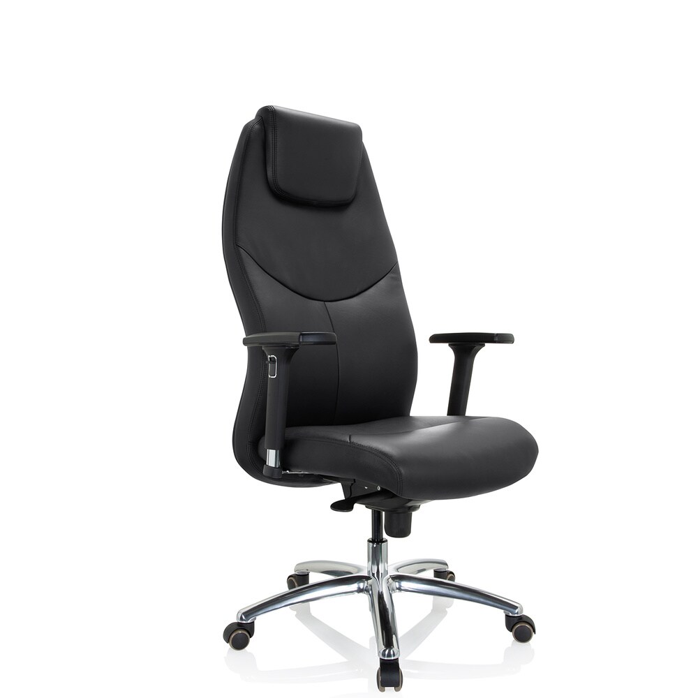 Profi Chefsessel FERRARA Leder mit Armlehnen (höhenverstellbar) hjh OFFICE