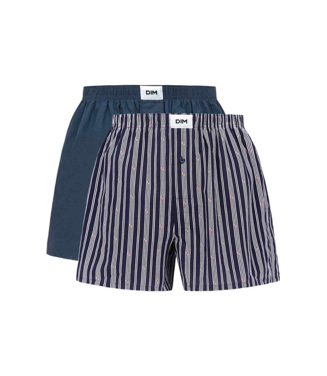 DIM lot de 2 caleçons Homme Coton bio GREEN Rayures Indigo
