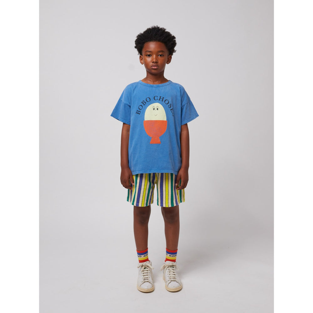 Køb Bobo Choses Offwhite Multicolor Stripes Terry Cloth Bermuda Shorts