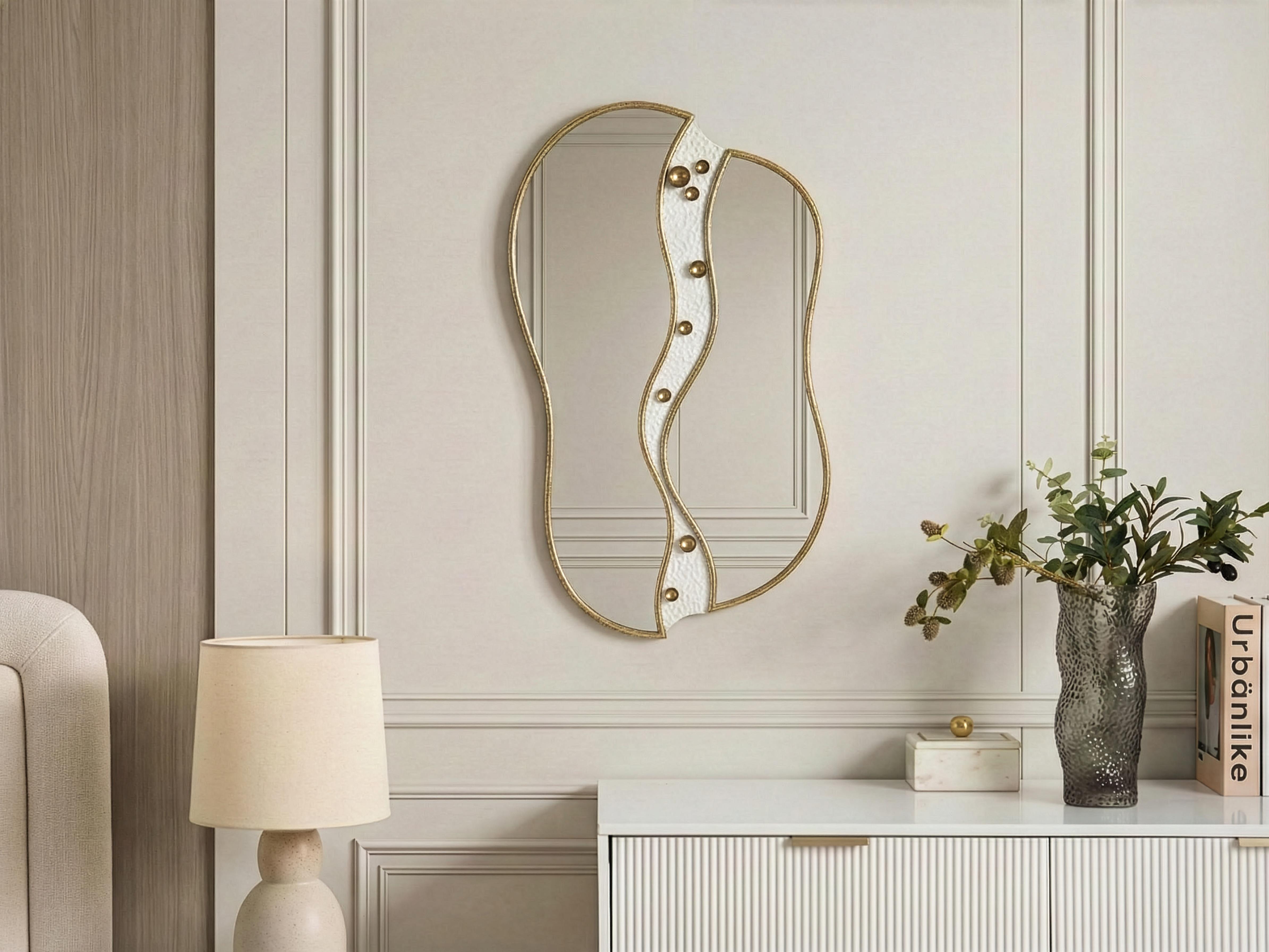 Wandspiegel TAWLEY 45 cm 76 cm Metaal Goud