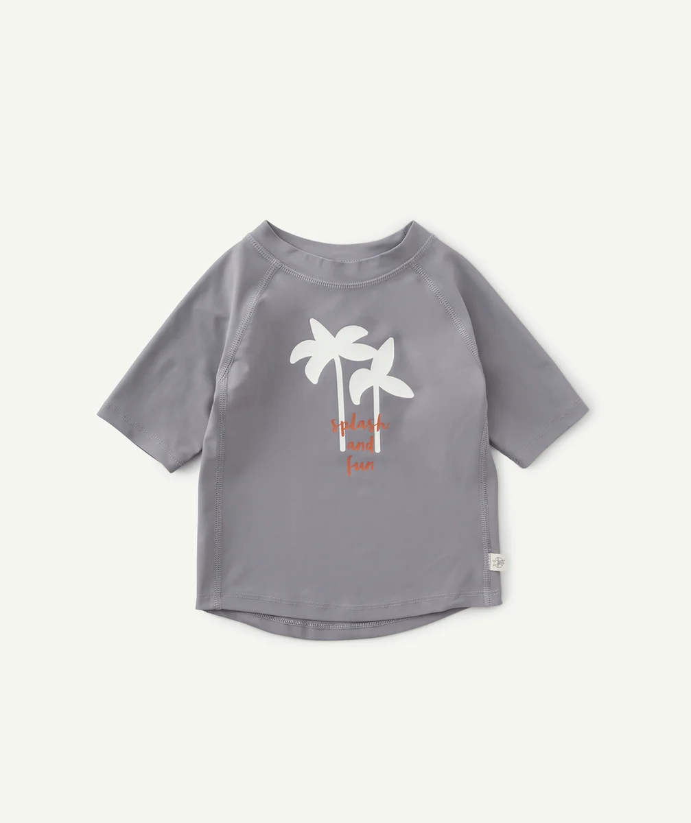LASSIGT-SHIRT GRIS ANTI-UV PALMIERS BÉBÉ