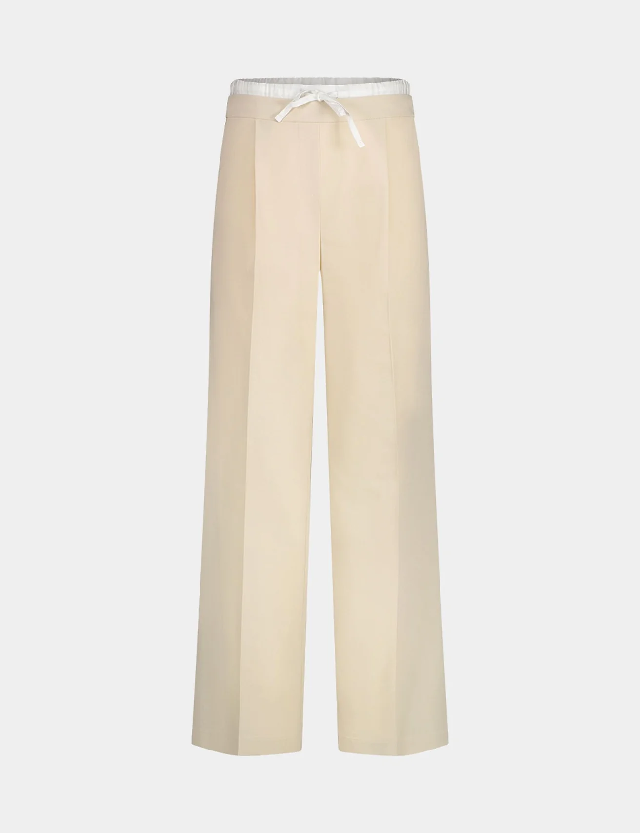 Pantalon tailleur avec double couture beige clair