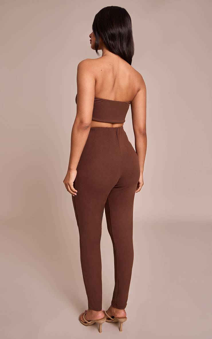 Chocolat Legging Froncé Super Doux Petite Taille