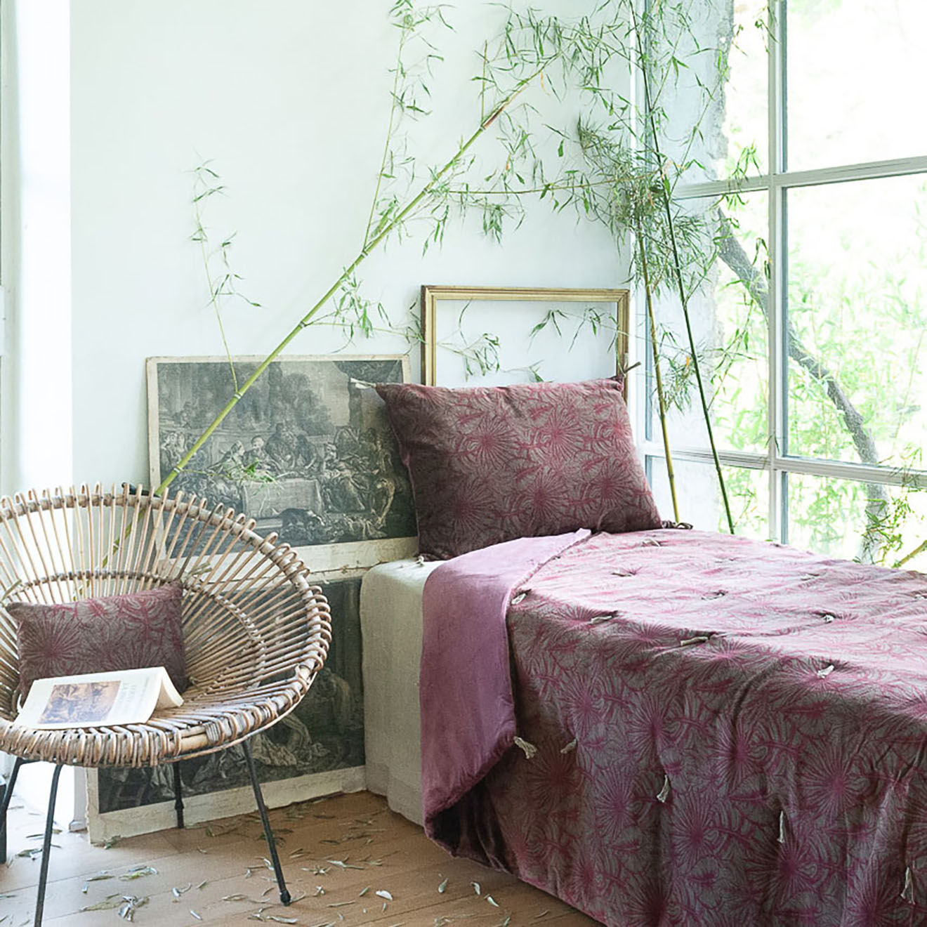 En Fil d'Indienne Plaid Goa rubis - 140x220 cm