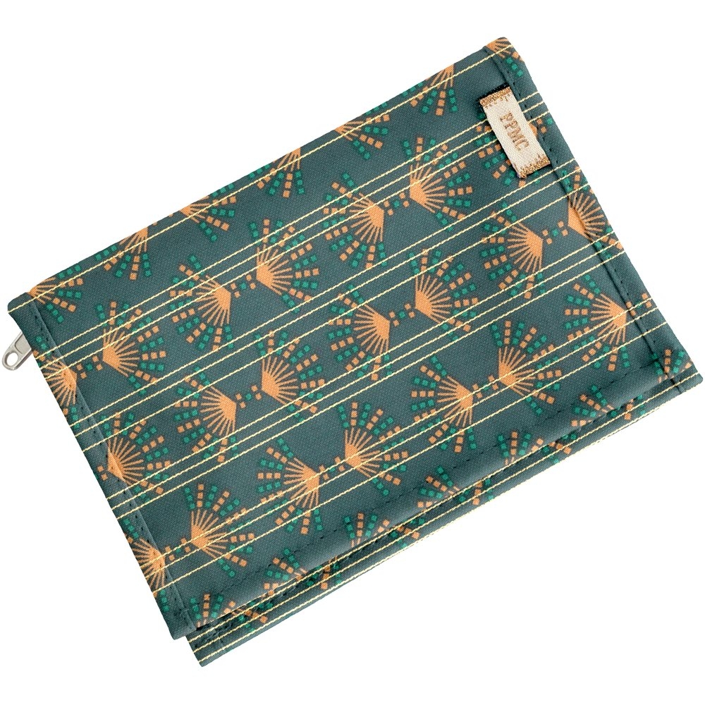Portefeuille Compact Eventail Or Vert