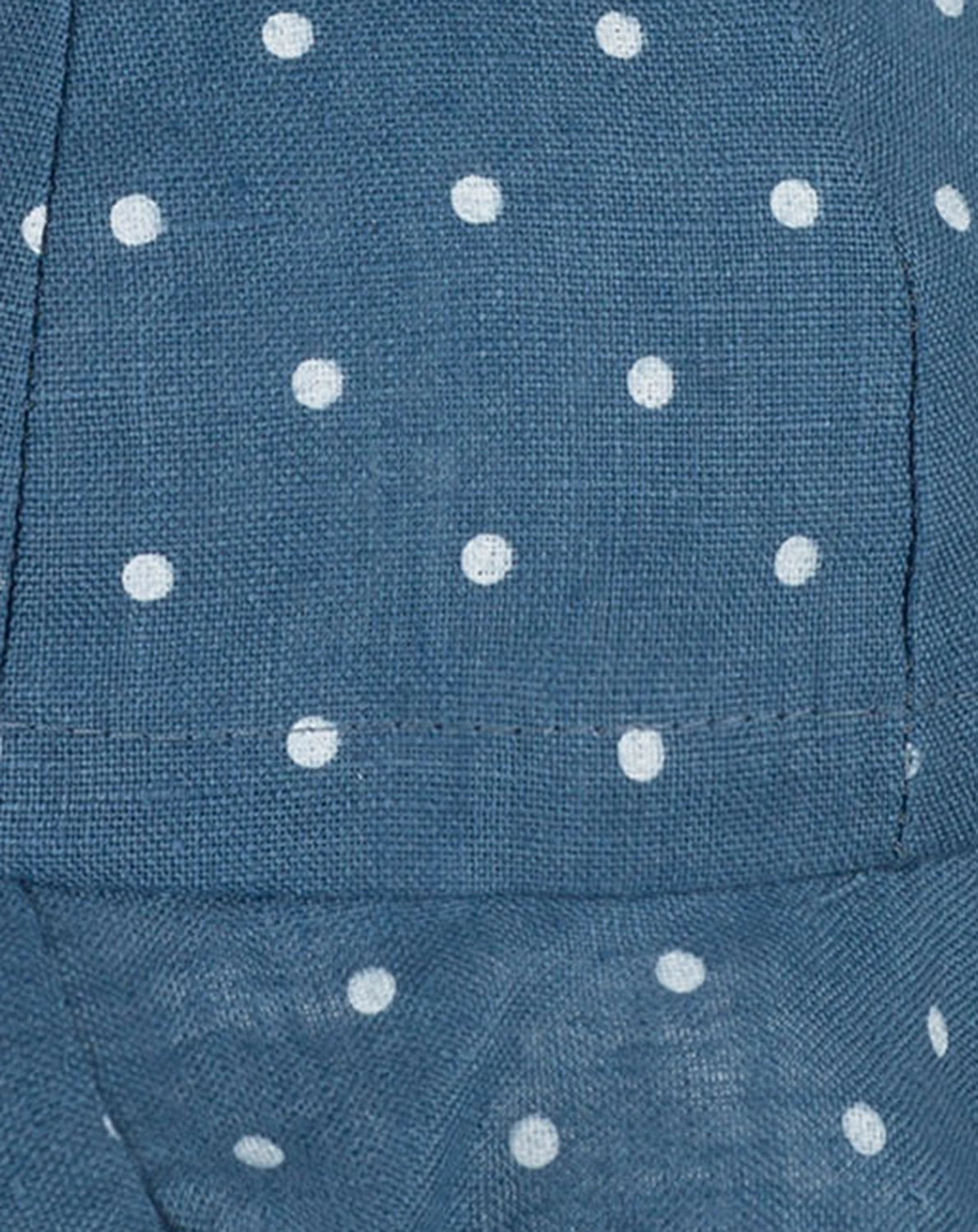 Leinen-Sommerhut DOTS mit Nackenschutz in steelblue