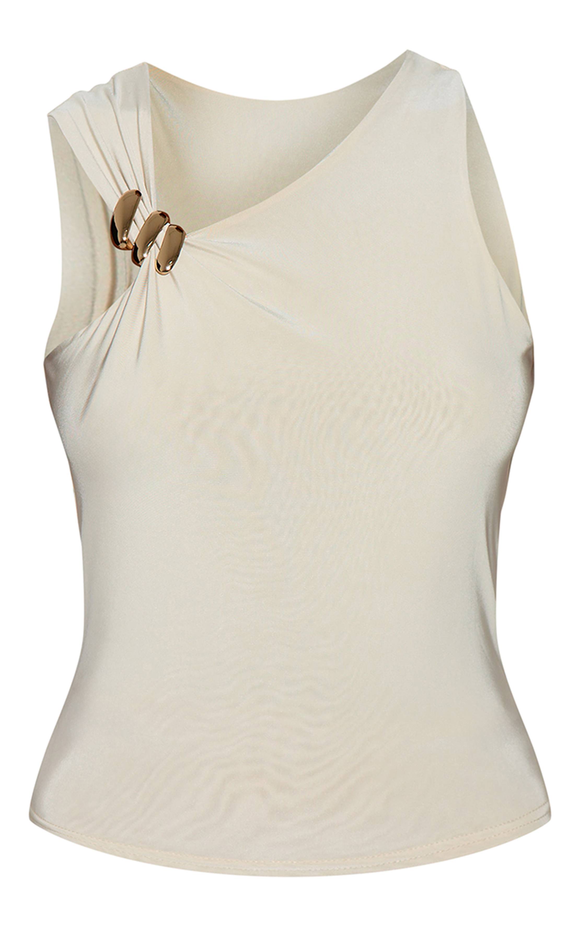 Butter Yellow Top Long Sans Manches Double Épaisseur Avec Détails De Bordure Slinky