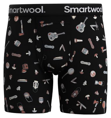 Boxer Homme Smartwool Merino Print Noir