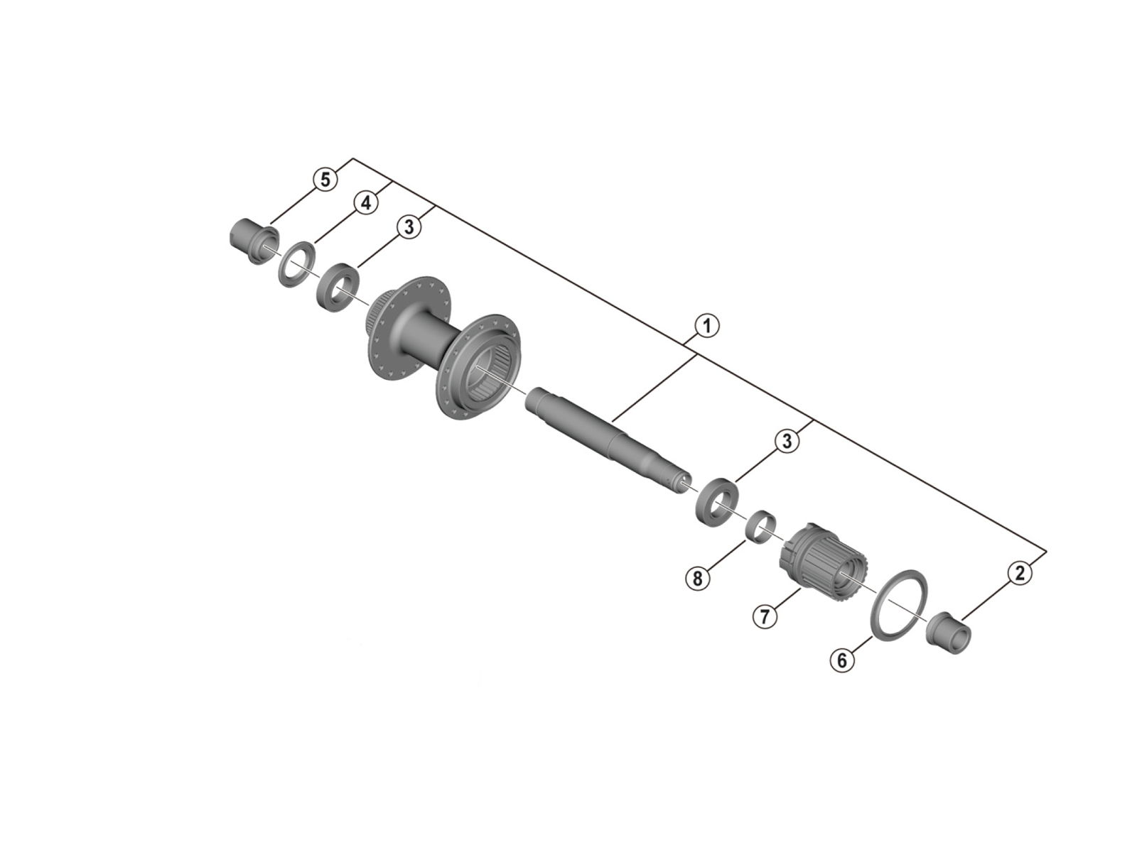 Shimano Complete Hub Axle FH-MT410