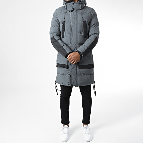Doudoune Capuche Gris Anthracite