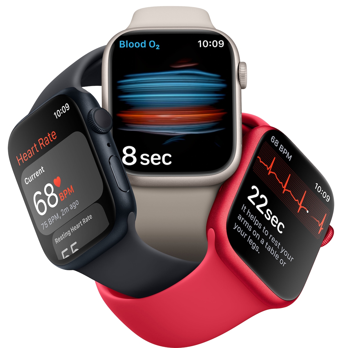 Apple Watch Series 8 45mm GPS (sølv alu / hvit sportsreim)