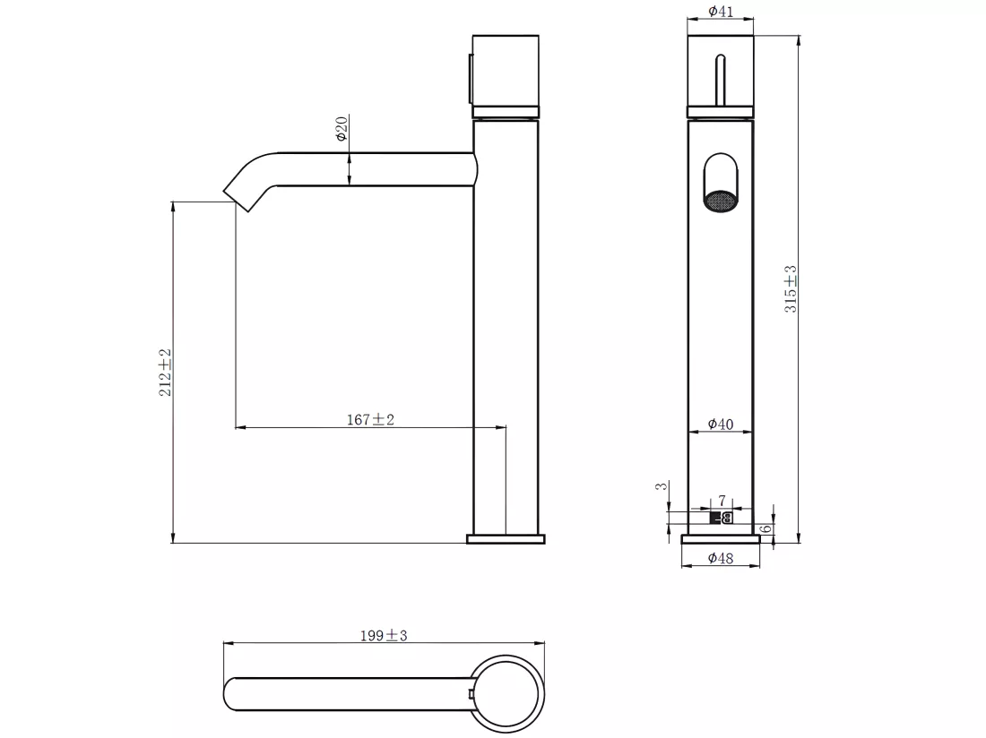 Manopola mitigeur lavabo haut or brossé marbre - Essebagno