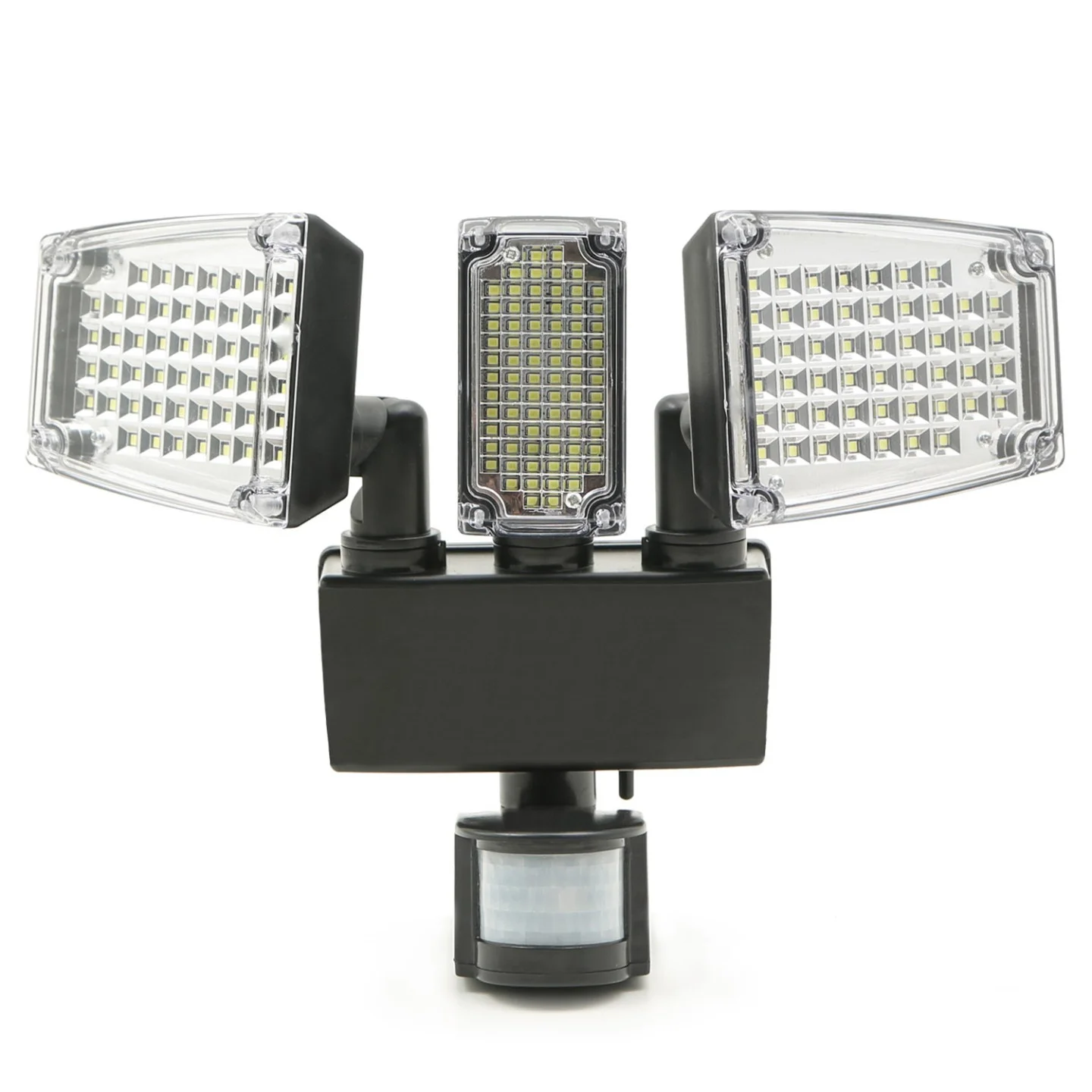 Projecteur solaire 3 têtes 178 LED détecteur de mouvement