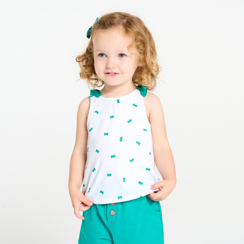 Débardeur à nœuds papillons vert bébé fille Vert