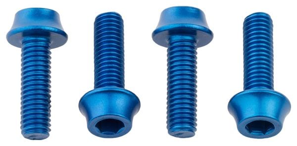 Lot de 4 Vis de Porte-Bidon Wolf Tooth Water Bottle Cage Bolts M5x15 mm Bleu