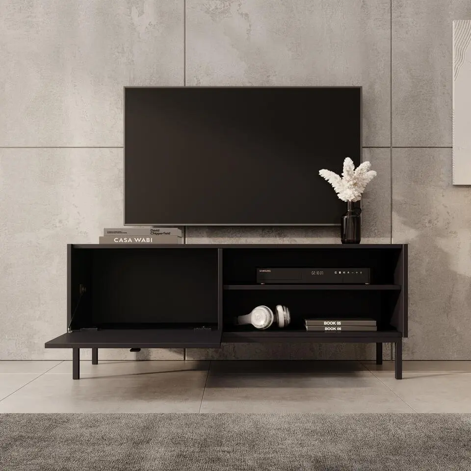 Meubella - TV-Meubel Norment - Zwart - 120 cm