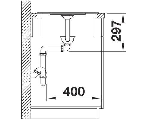 Blanco METRA 45 S spoelbak, 680 x 500 mm, café 519581