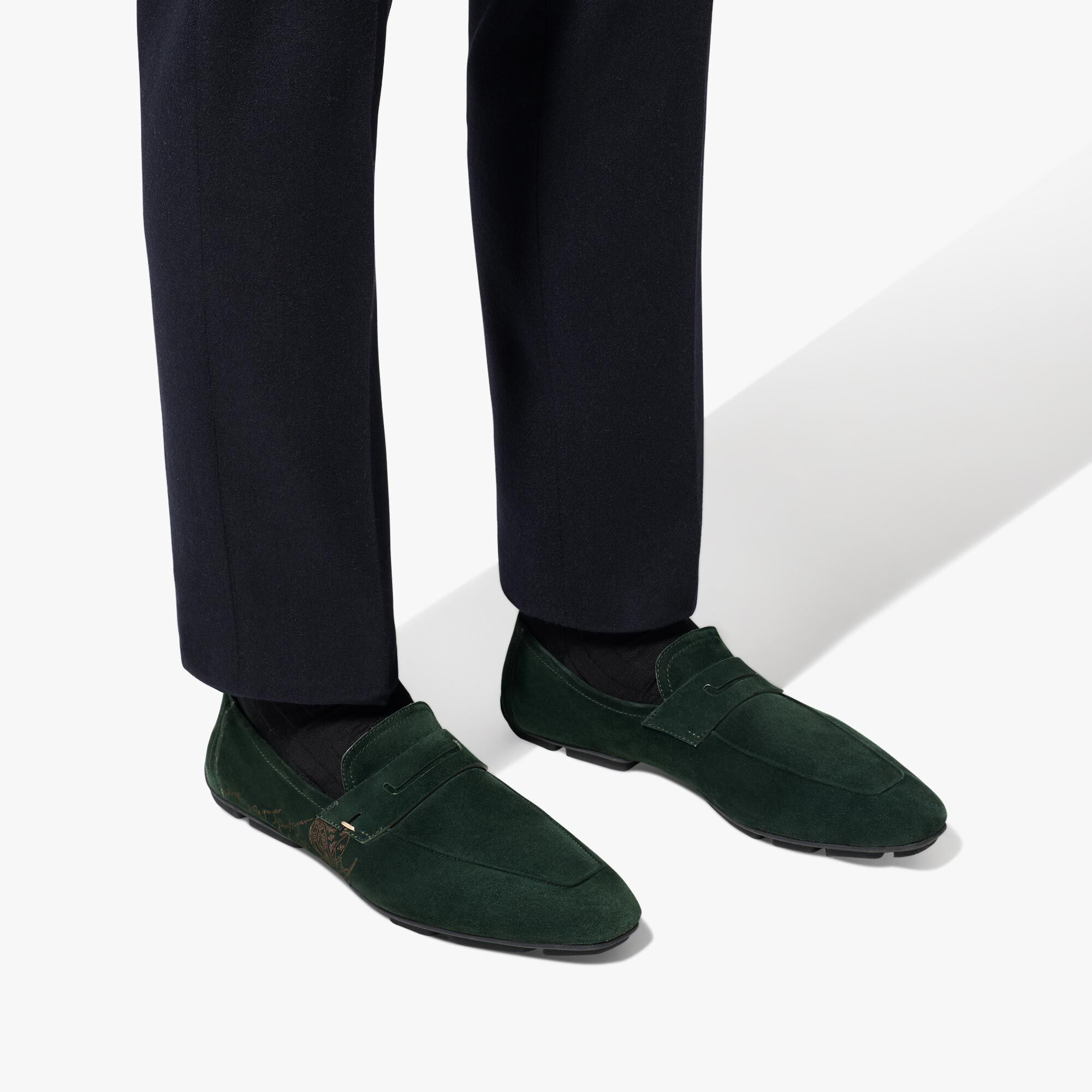 Mocassin Lorenzo Drive En Cuir Camoscio Scritto