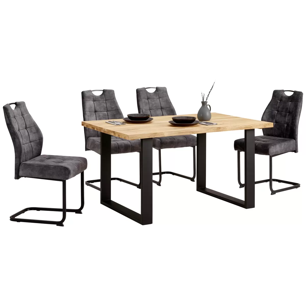 Esstisch James Wood 140 schwarz,Eiche