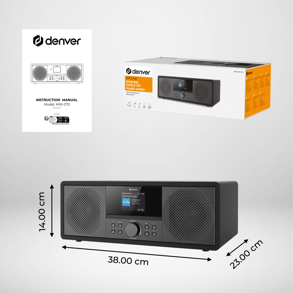Denver MIR270 DAB Internet FM Radio - Black