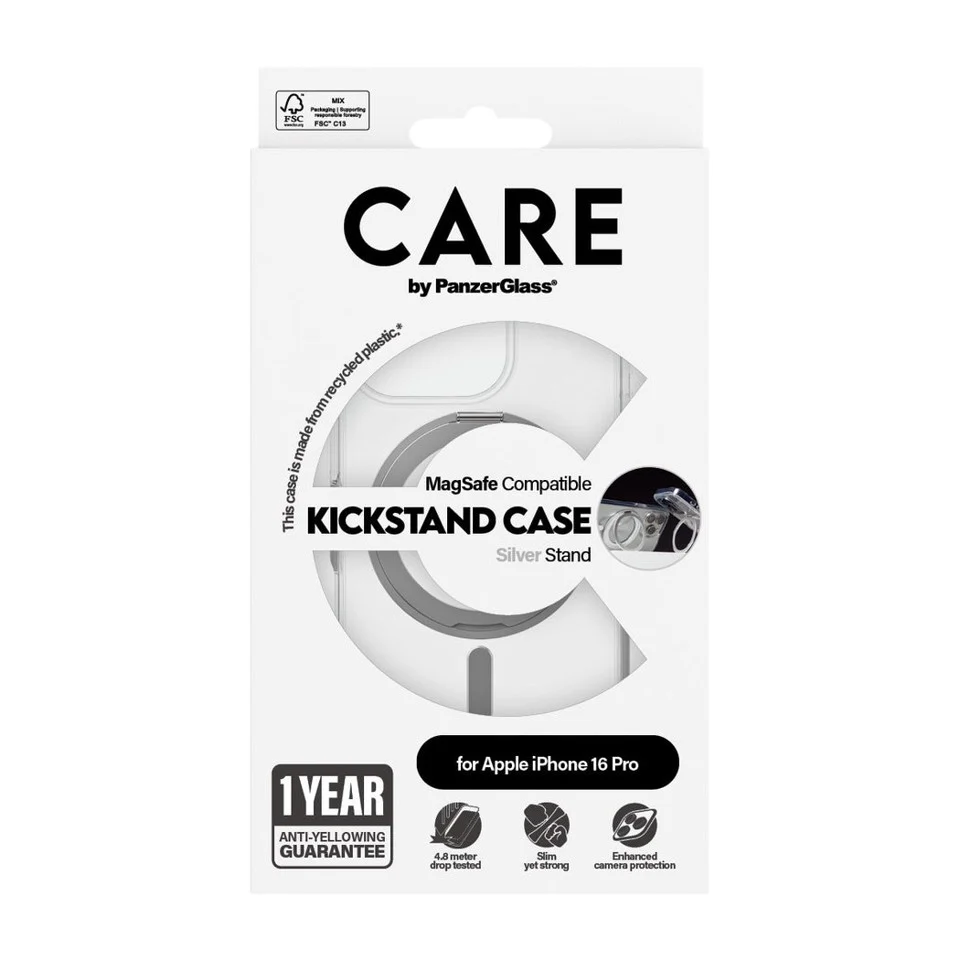 CARE by PanzerGlass-Case - Transparent & MagSafe - iPhone 16 Pro