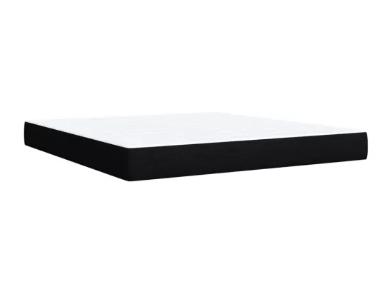 Sommier à lattes de lit avec matelas Noir 180x200 cm Tissu