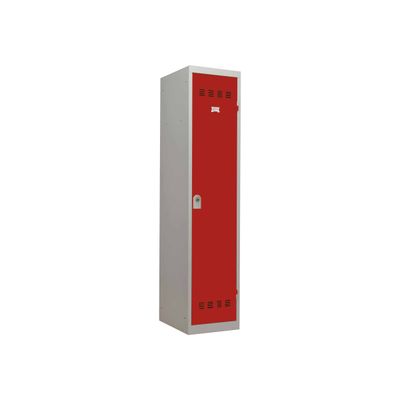 Vestiaire Industrie Salissante - 1 porte - 180 x 40 x 50 cm - gris/rouge