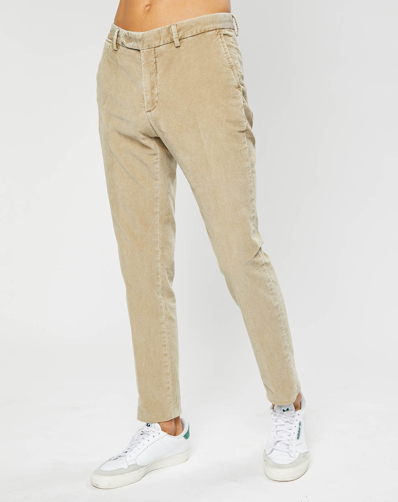 Hackett London Pantalon Chino Slim en Velours côtelé beige