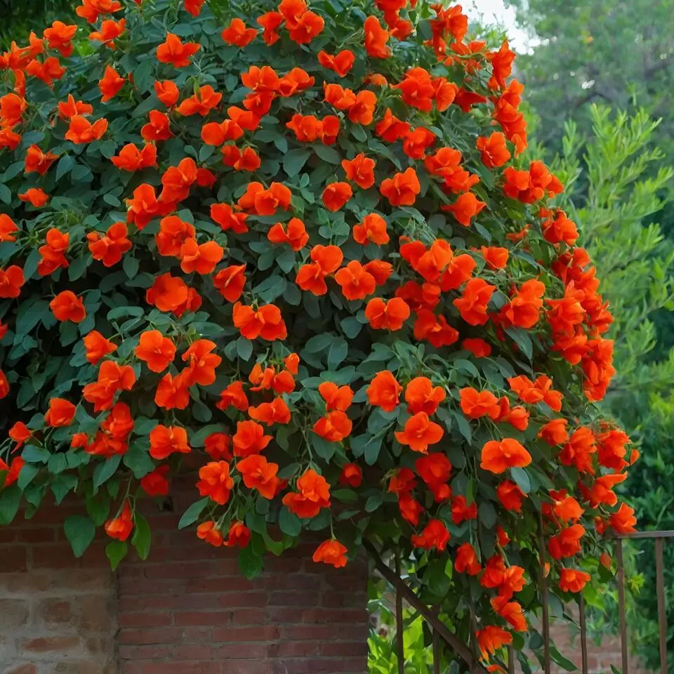 Trompetbloem - Campsis taglibuana 'Mme Galen' - Hoogte 110-120cm - ⌀17cm