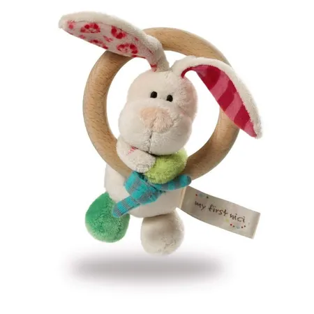 NICI My First NICI Holzgreifring mit Glocke Hase Tilli