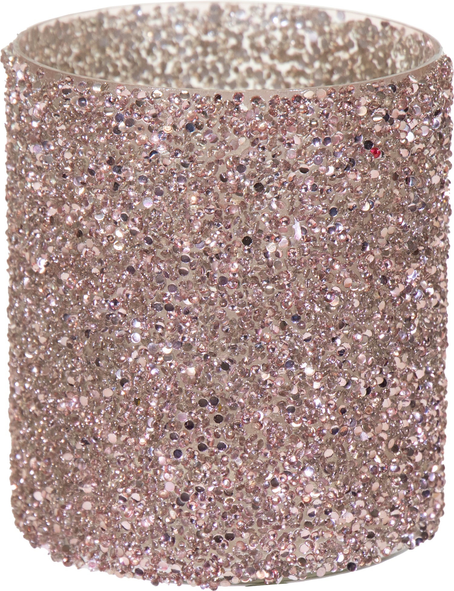 Mega Collections waxinelichthouder Strass roze D 13,5 H 15 cm