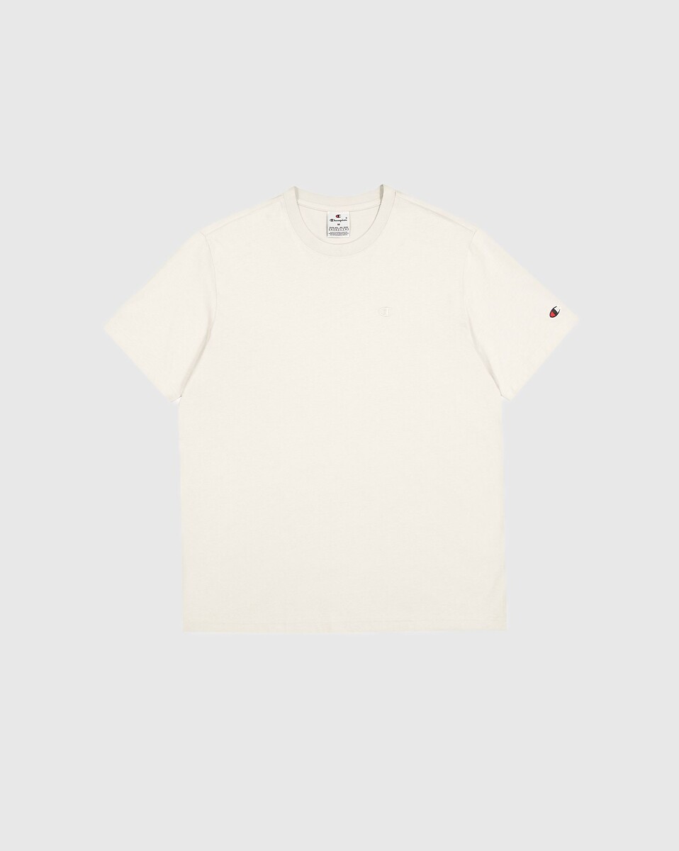 CHAMPION<br>Camiseta de manga curta com gola redonda e logotipo bordado