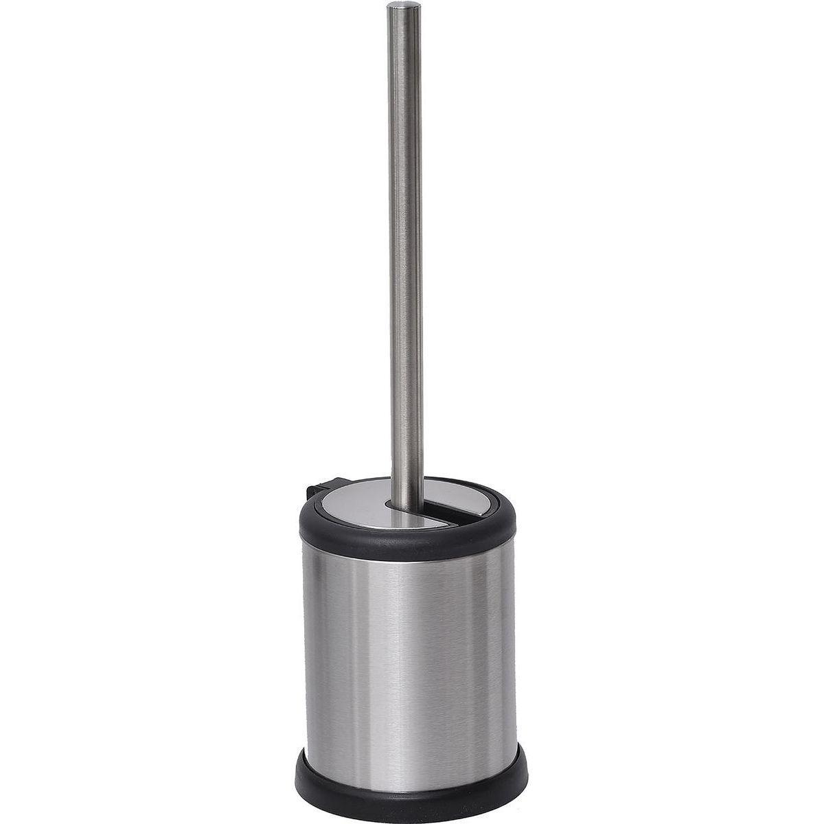 BROSSE WC ACIER INOXYDABLE COUVERCLE RABATTABLE CHROME