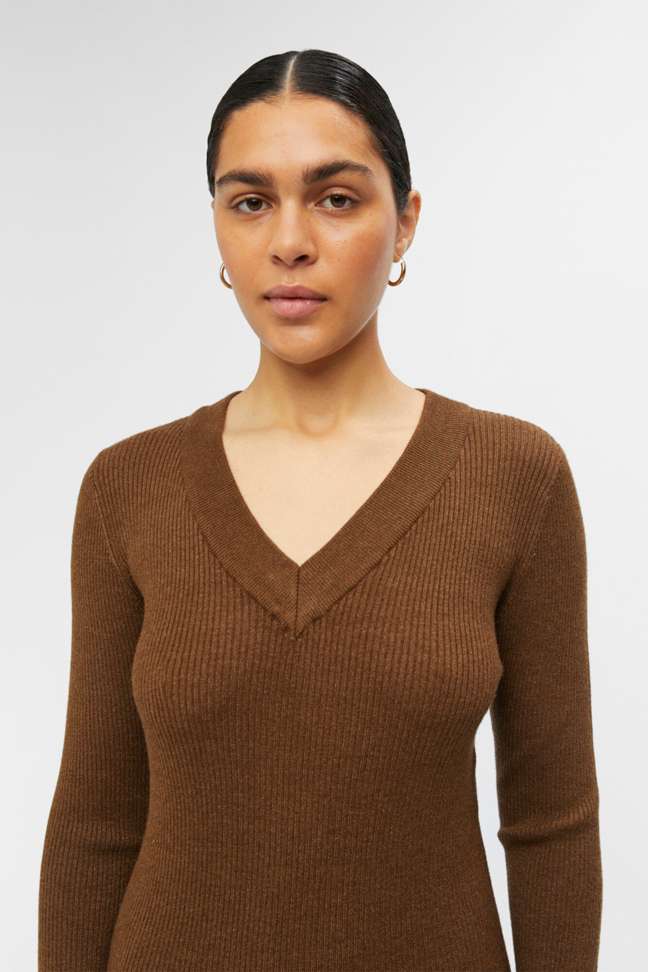 Vestido de malha - Marrom