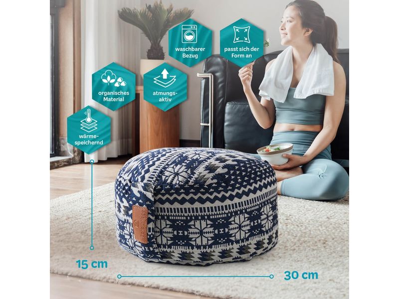 DoYourYoga Yoga-Kissen Vishnu Buchweizenschalen, Mehrfarbig Yogarolle