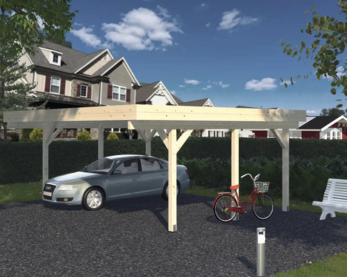 Dubbele carport Palmako Karl 20,6 m² 600x512 cm dompelgegrond