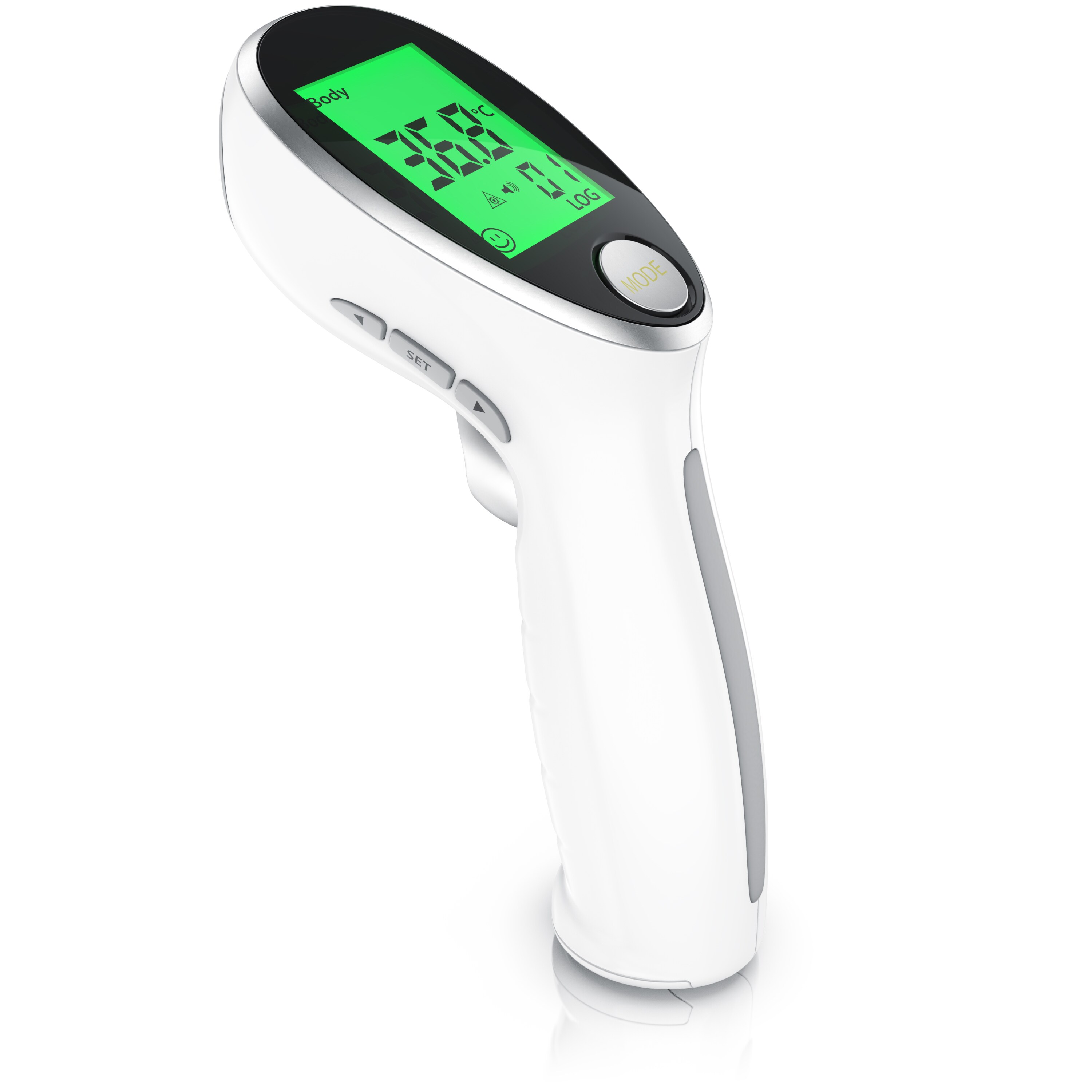 Medicinalis Infrarot Thermometer Fieberthermometer digital - berührungslose Messung und Oberflächenmessung- LCD-Display beleuchtet - Fieberalarm