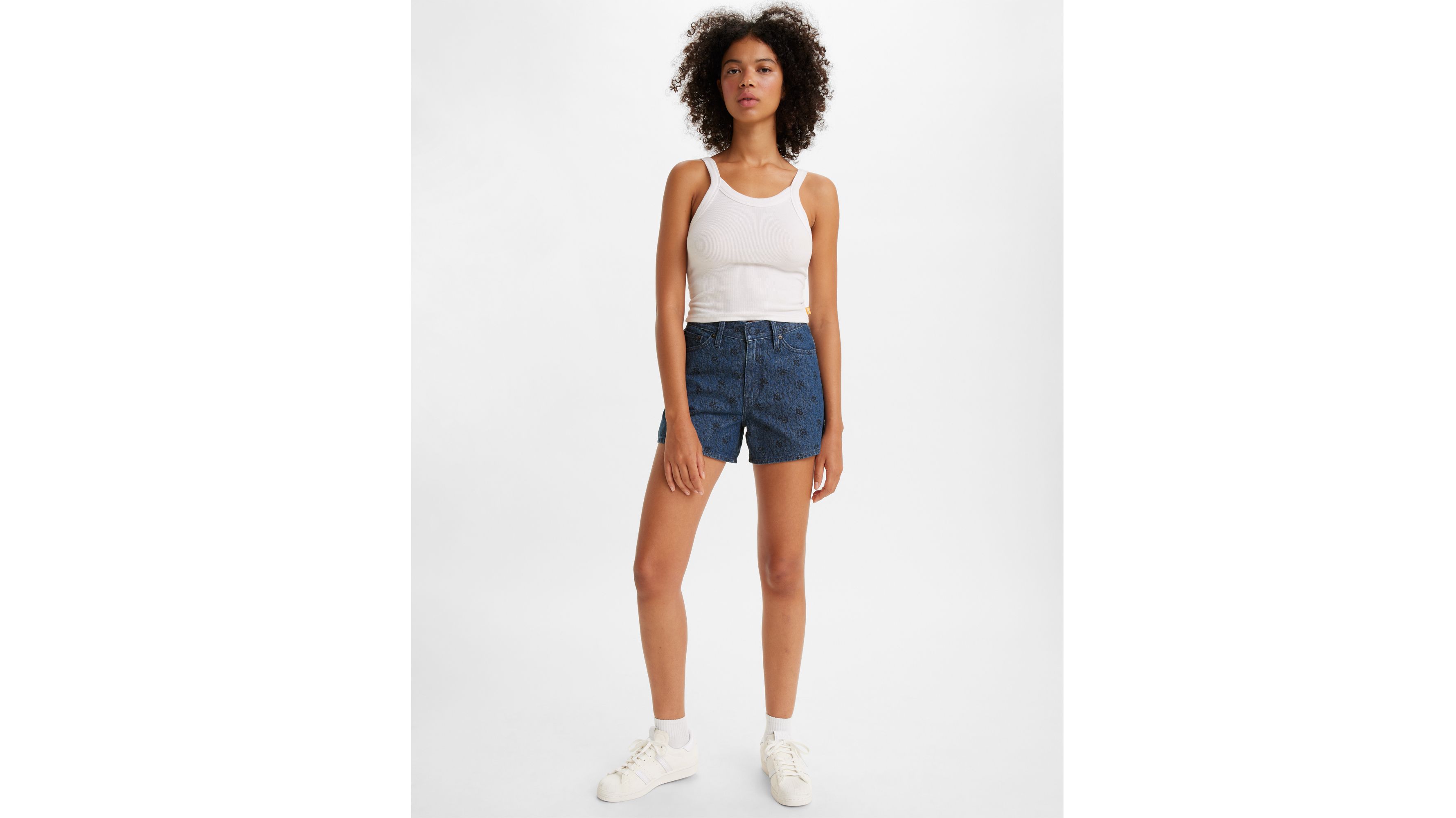 Short Mom ’80 WellThread® - Flowers In The Rain - Noir
