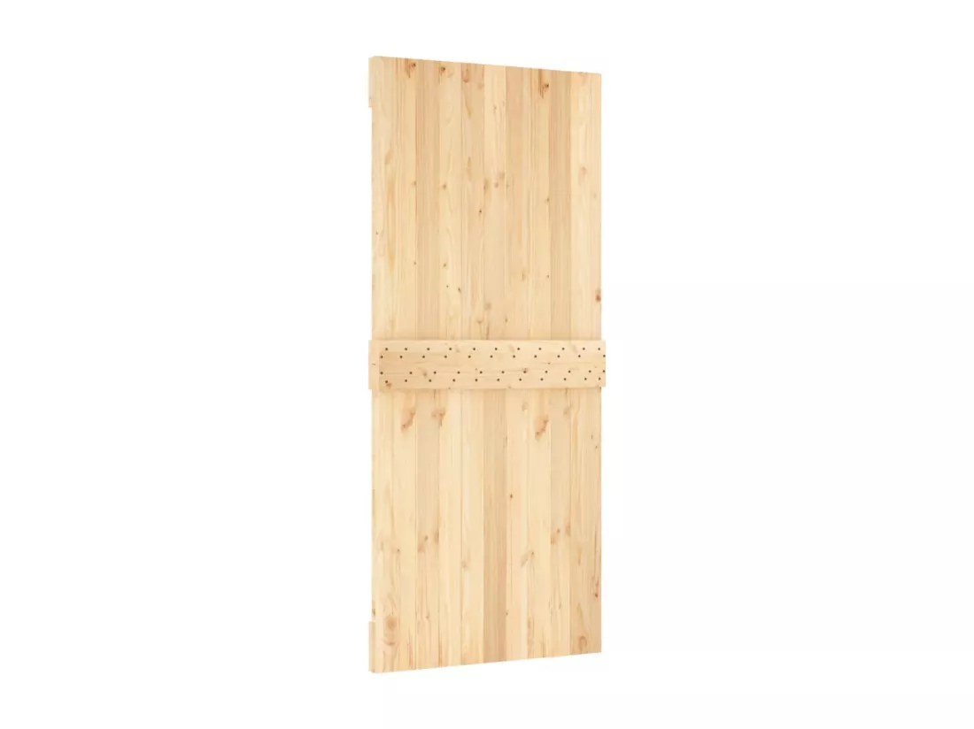 Porte coulissante et kit de quincaillerie 90x210 cm pin massif