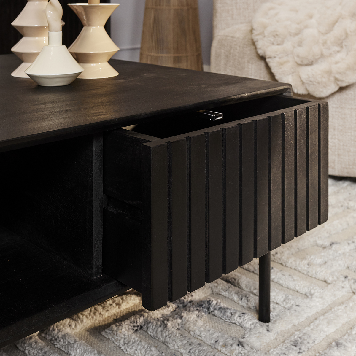Salontafel De Bokke vierkant Zwart