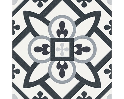 Porseleinen wand- en vloertegel Heritage taco zwart in 76 verschillende designs 16,5 x 16,5 cm
