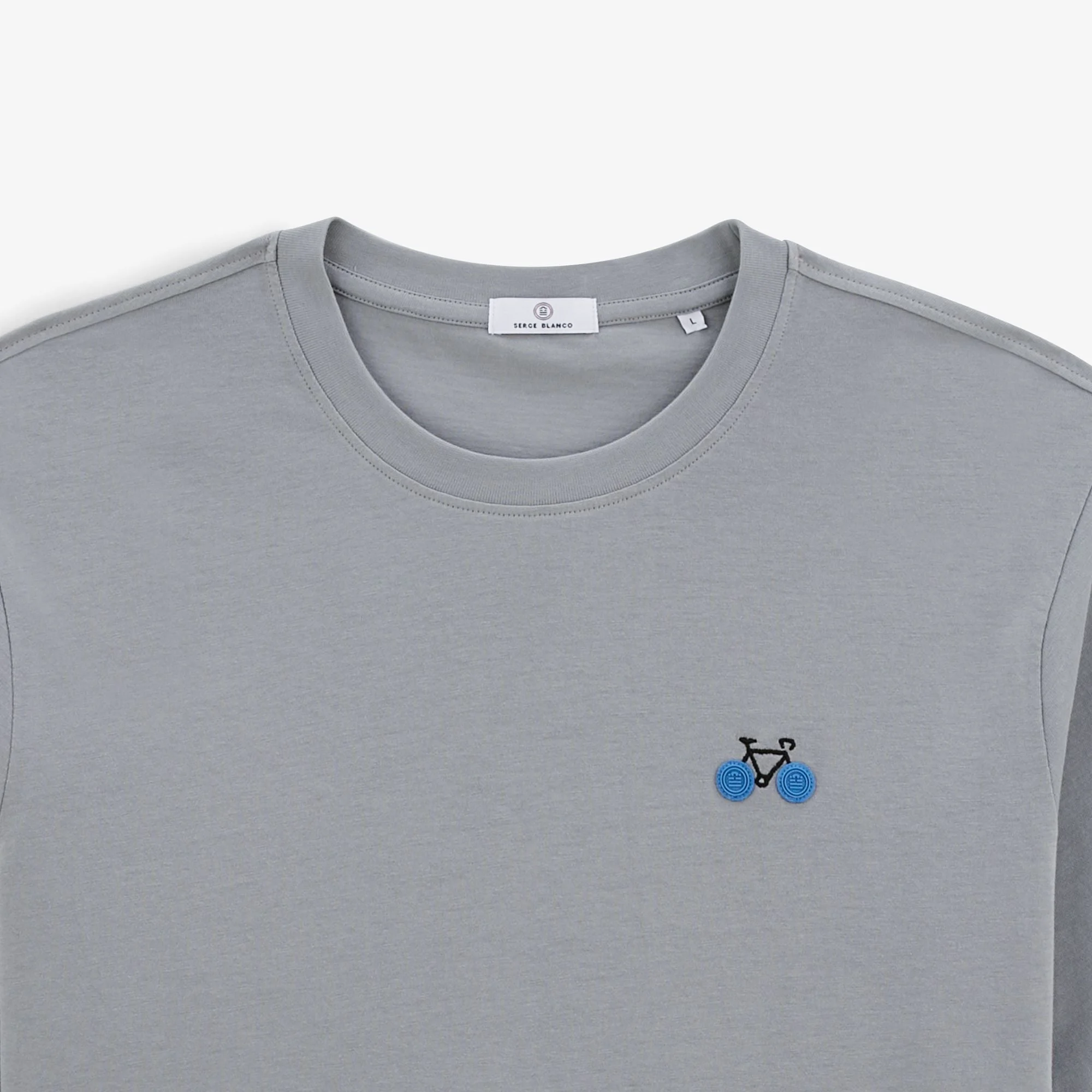TINO - T-shirt broderie vélo | Gris