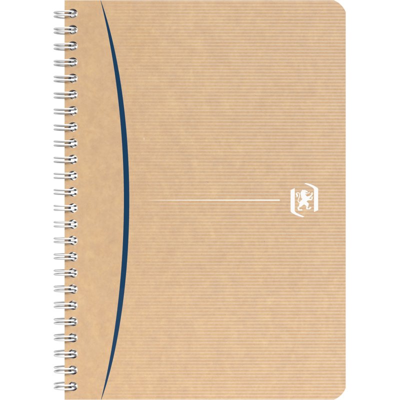 Cahier recyclé spirale Oxford Touareg A5 14,8 x 21 cm petits carreaux 180 pages