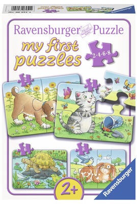 Ravensburger Puslespill Søte Dyr 2, 4, 6 & 8 Biter