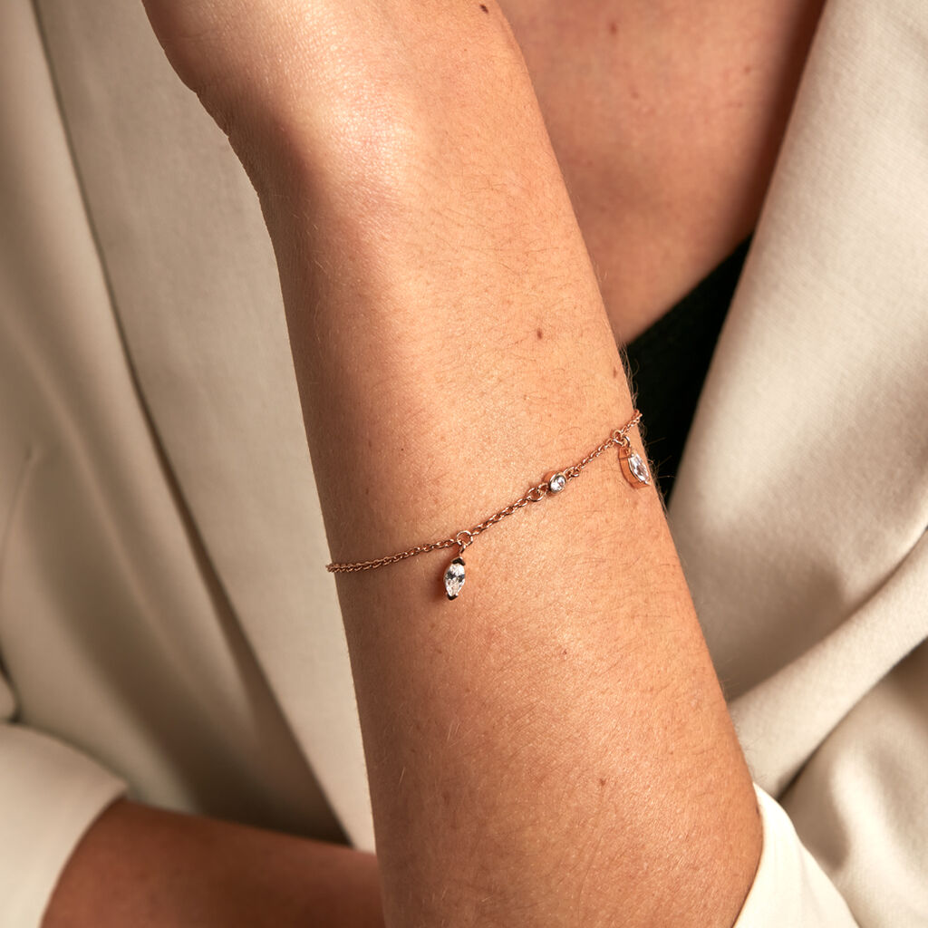 Bracelet Kenta Argent Rose Oxyde De Zirconium